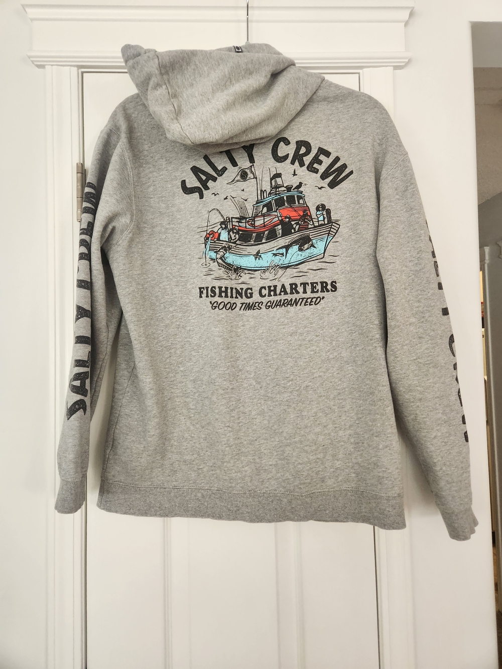 Salty Crew Grey Womens Graphic Hoodie Size Med